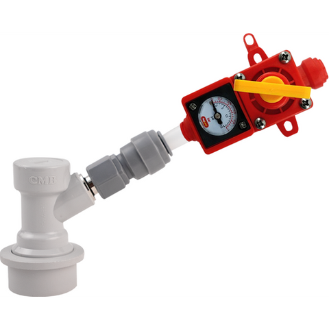 Duotight BlowTie 2 | Complete Kit | Diaphragm Spunding Valve | Built-In Pressure Gauge | 0-15 PSI | 8 mm Duotight | CM Becker Ball Lock Quick Disconnect (QD)