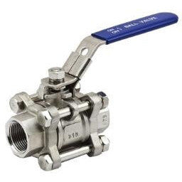 3 PIECE STAINLESS STEEL BALL VALVE 1/2" NPT