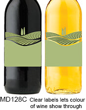 Rolling Hills Transparent 128 Custom Wine Labels Set of 30